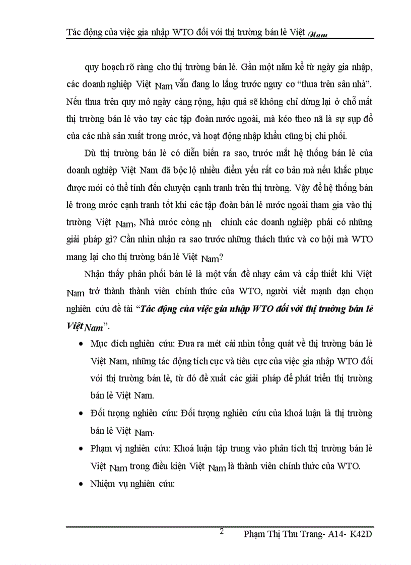 image for page Tác động của việc gia nhập WTO đối với thị trường bán lẻ Việt Nam