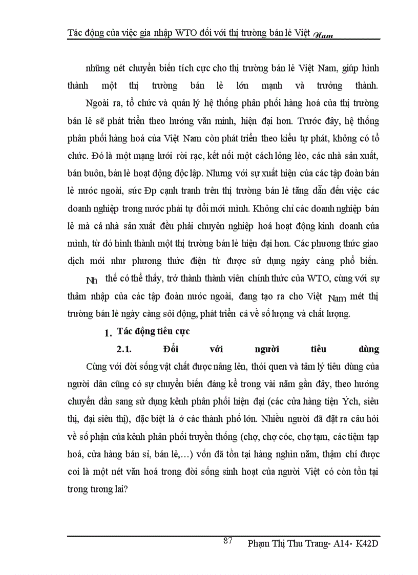 image for page Tác động của việc gia nhập WTO đối với thị trường bán lẻ Việt Nam