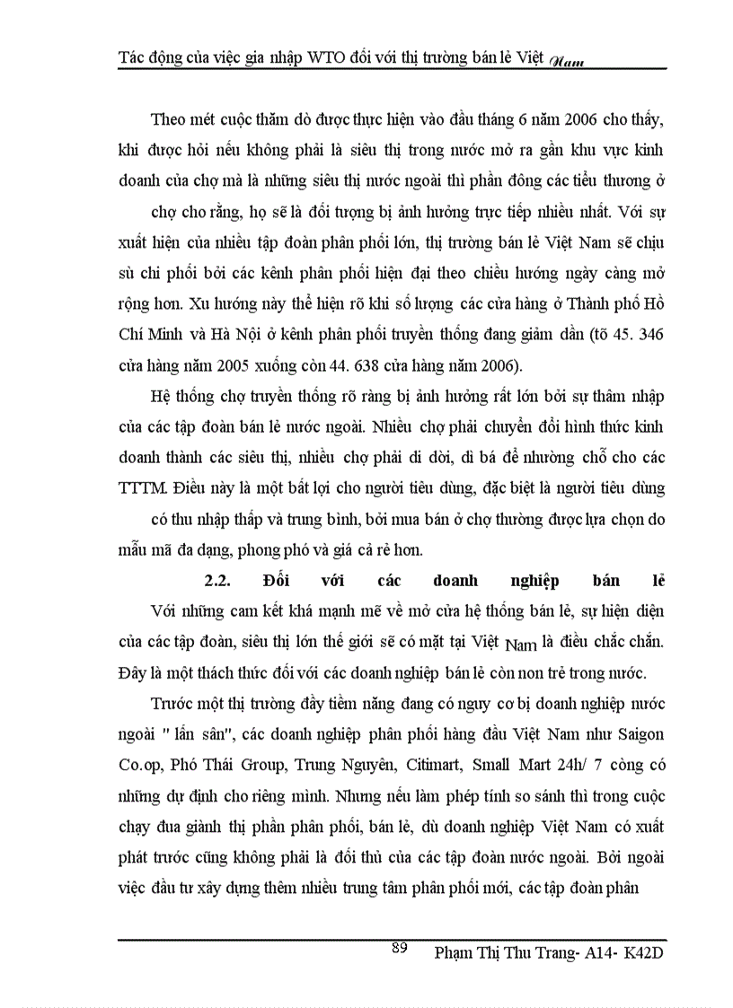 image for page Tác động của việc gia nhập WTO đối với thị trường bán lẻ Việt Nam