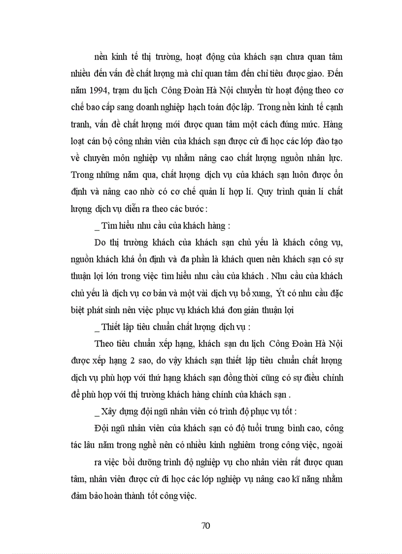 image for page Thực trạng và giải pháp nâng cao chất lượng dịch vụ lưu trú tại khách sạn du lịch Công Đoàn Hà Nội