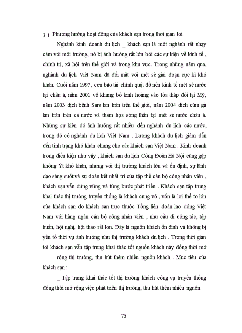 image for page Thực trạng và giải pháp nâng cao chất lượng dịch vụ lưu trú tại khách sạn du lịch Công Đoàn Hà Nội