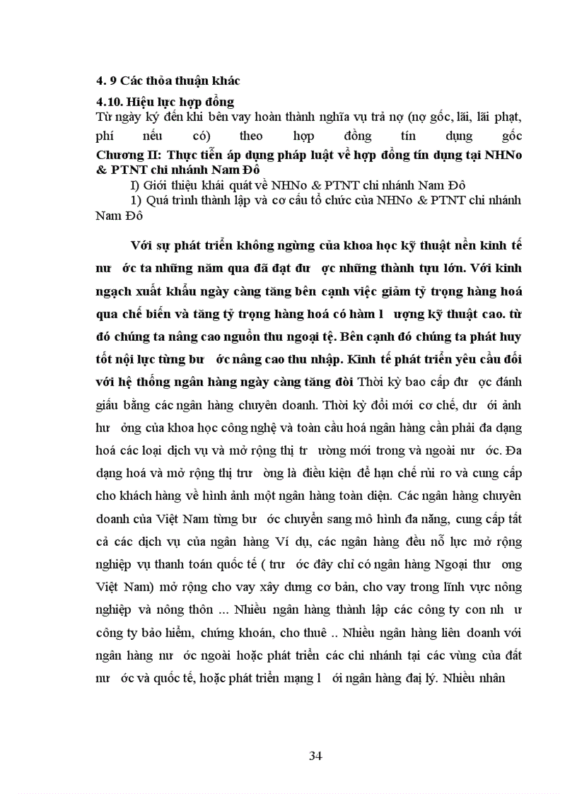 image for page Thực tiễn áp dụng pháp luật về hợp đồng tín dụng tại NHNo & PTNT chi nhánh Nam Đô