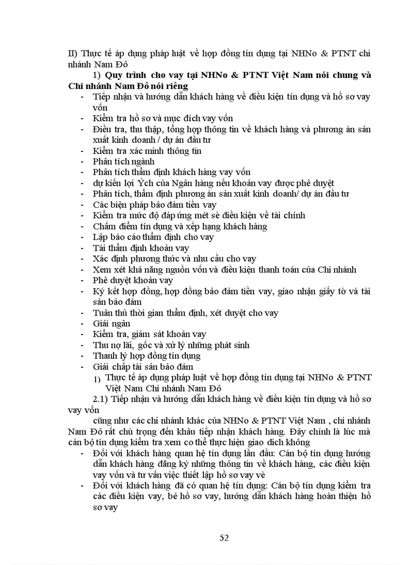 image for page Thực tiễn áp dụng pháp luật về hợp đồng tín dụng tại NHNo & PTNT chi nhánh Nam Đô