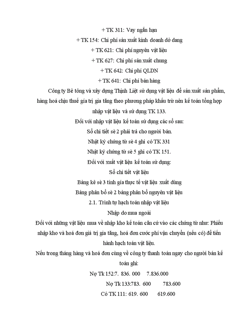 image for page Kế toán vật liệu tại công ty Bê tông và xây dựng Thịnh Liệt