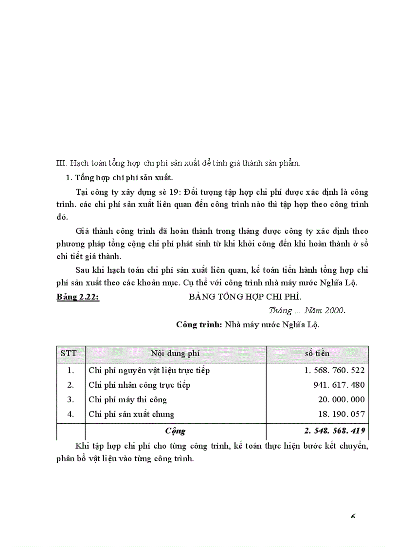 image for page Hoàn thiện công tác kế toán chi phí sản xuất và tính giá thành sản phẩm trong công ty xây dựng số 19 thuộc Tổng công ty xây dựng và phát triển hạ tầng