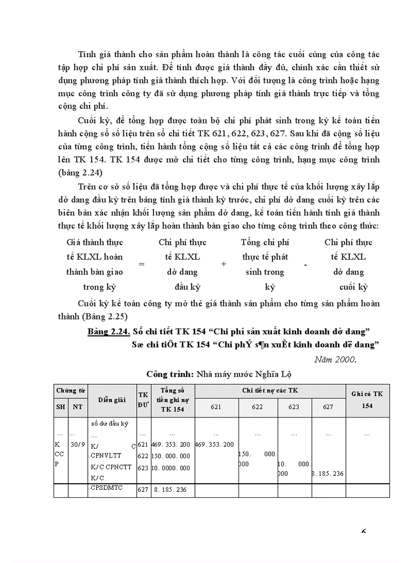 image for page Hoàn thiện công tác kế toán chi phí sản xuất và tính giá thành sản phẩm trong công ty xây dựng số 19 thuộc Tổng công ty xây dựng và phát triển hạ tầng