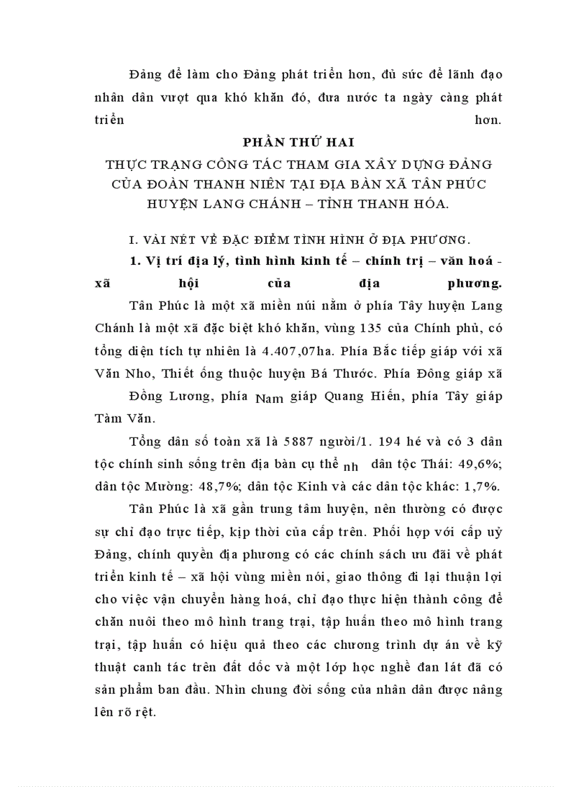 image for page Đoàn thanh niên Cộng sản Hồ Chí Minh xã Tân Phúc – huyện Lang Chánh – tỉnh Thanh Hóa với công tác tham gia xây dựng Đảng