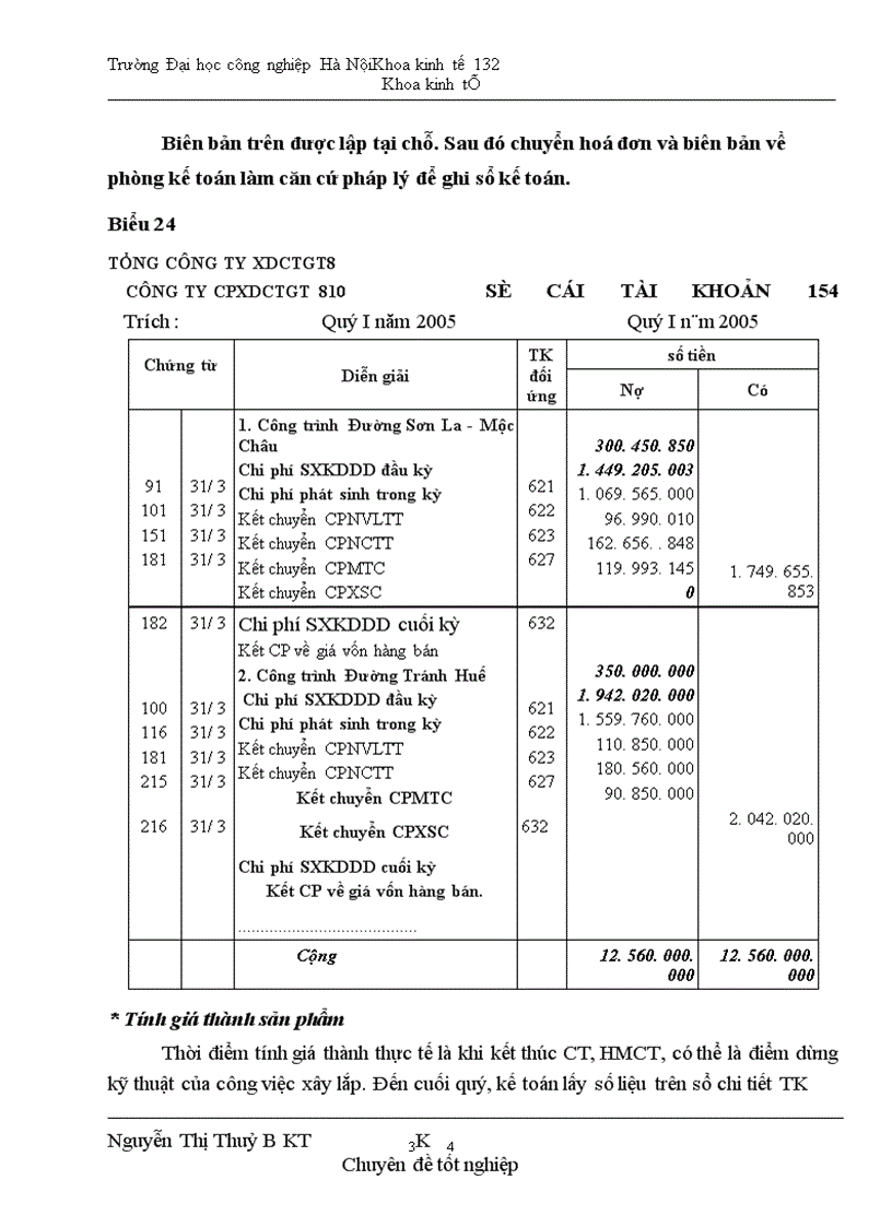 image for page Hoàn thiện công tác hạch toán chi phí sản xuất và tính giá thành sản phẩm xây lắp tại công ty cổ phần xây dựng CTGT 810