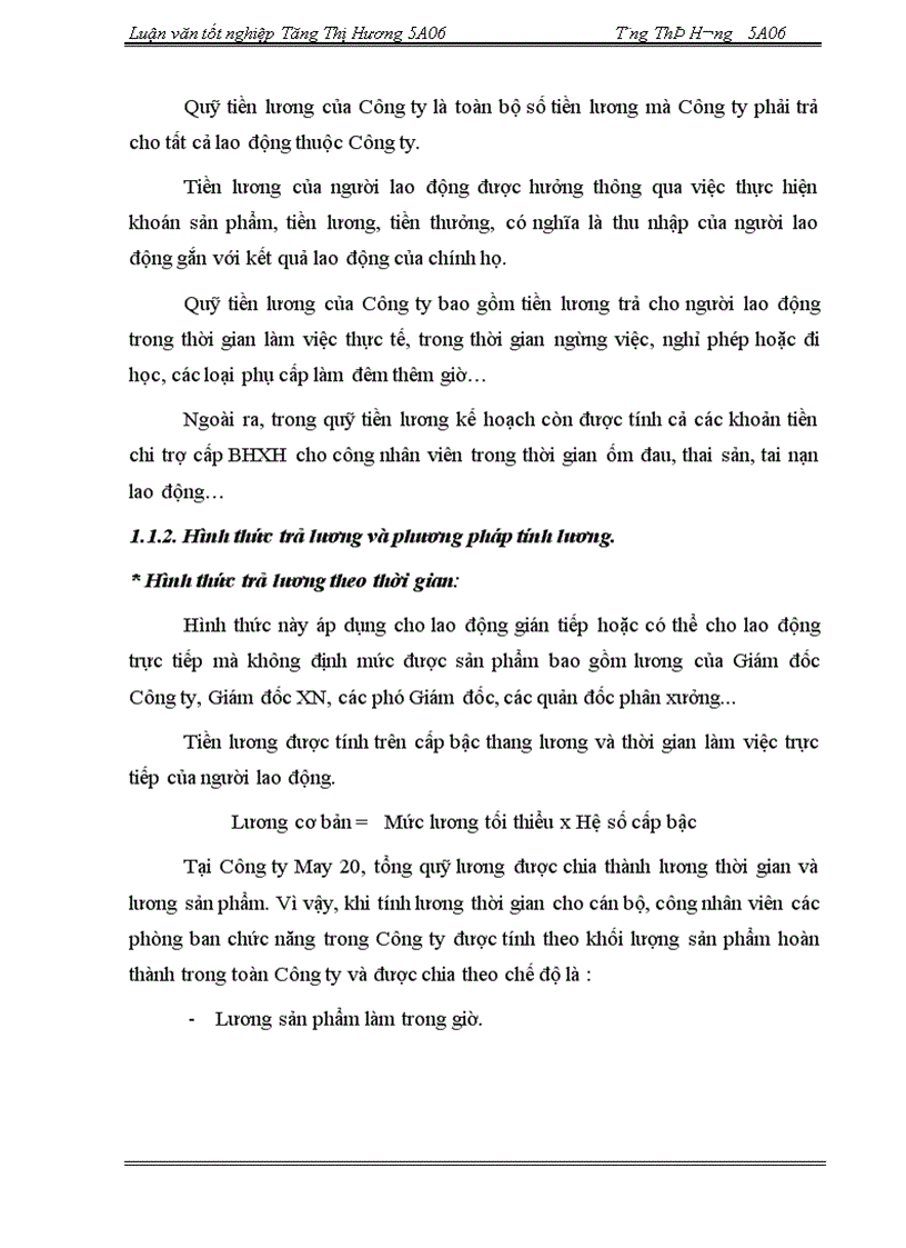 image for page Hoàn thiện công tác kế toán tiền lương và các khoản tính trích theo lương tại Công ty May 20 - BQP