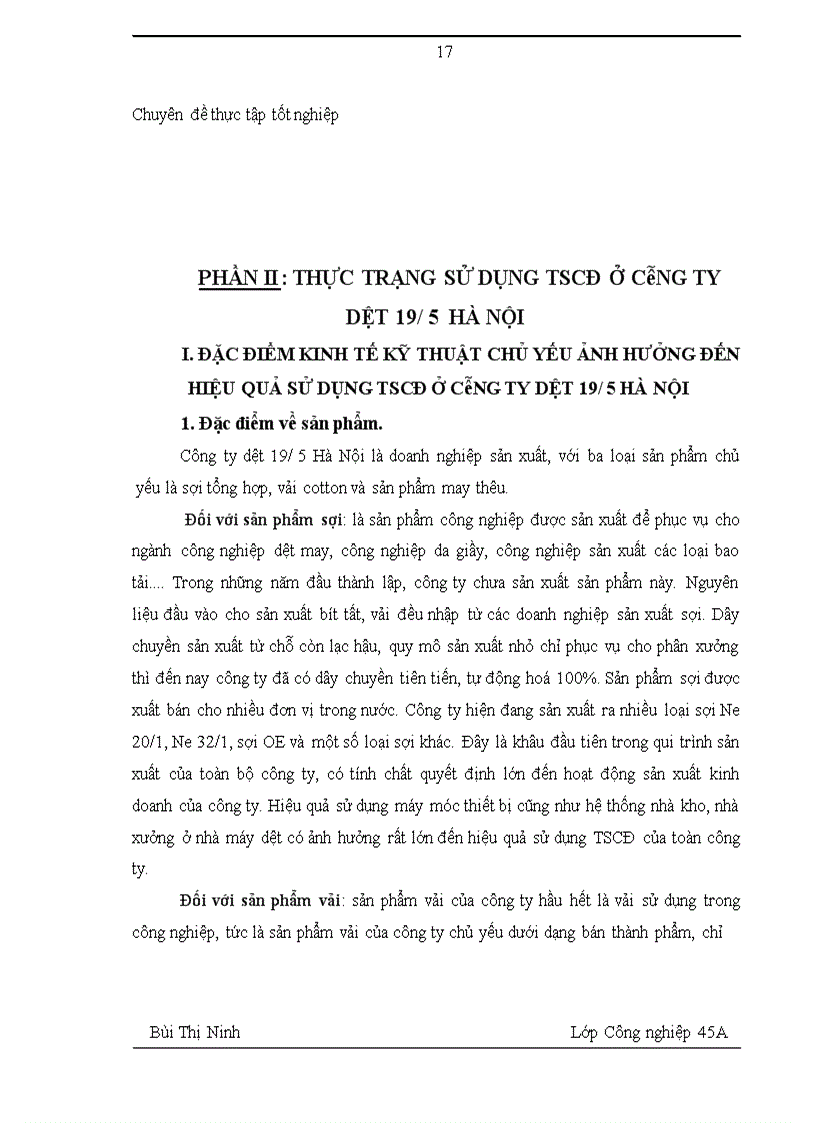 image for page Nâng cao hiệu quả sử dụng tài sản cố định tại công ty dệt 19/5 Hà Nội