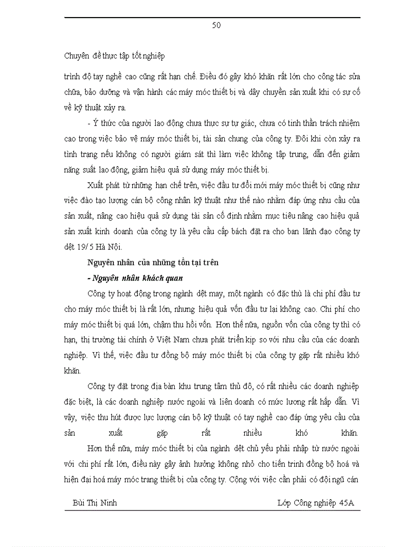 image for page Nâng cao hiệu quả sử dụng tài sản cố định tại công ty dệt 19/5 Hà Nội