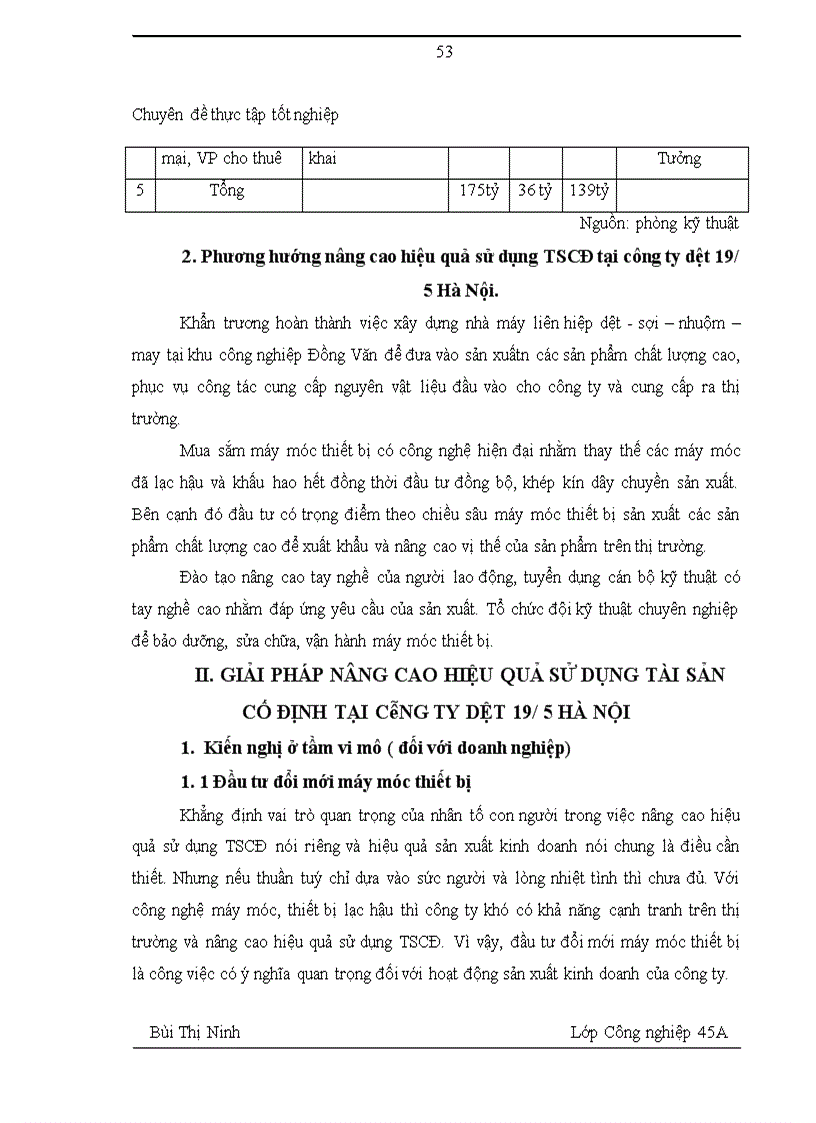 image for page Nâng cao hiệu quả sử dụng tài sản cố định tại công ty dệt 19/5 Hà Nội