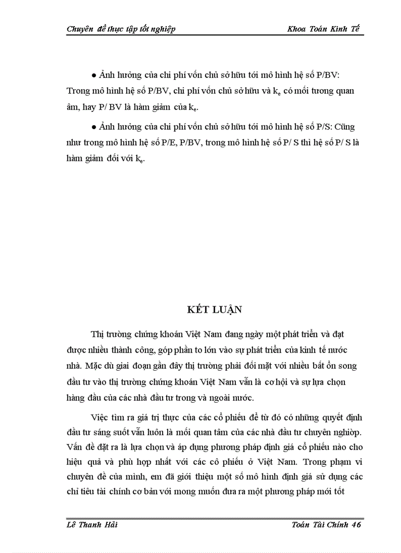 image for page Sử dụng một số hệ số tài chính trong định giá cổ phiếu trên thị trường chứng khoán Việt Nam