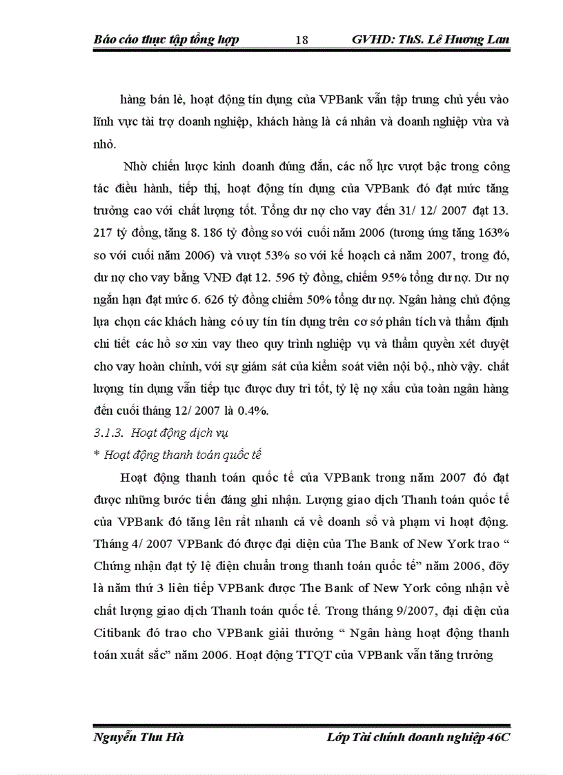 image for page THỰC TRẠNG VÀ GIẢI PHÁP VỀ RỦI RO TÍN DỤNG TRONG NGÂN HÀNG THƯƠNG MẠi CỔ PHẦN CÁC DOANH NGHIỆP NGOÀI QUỐC DOANH VIỆT NAM (VPBANK)