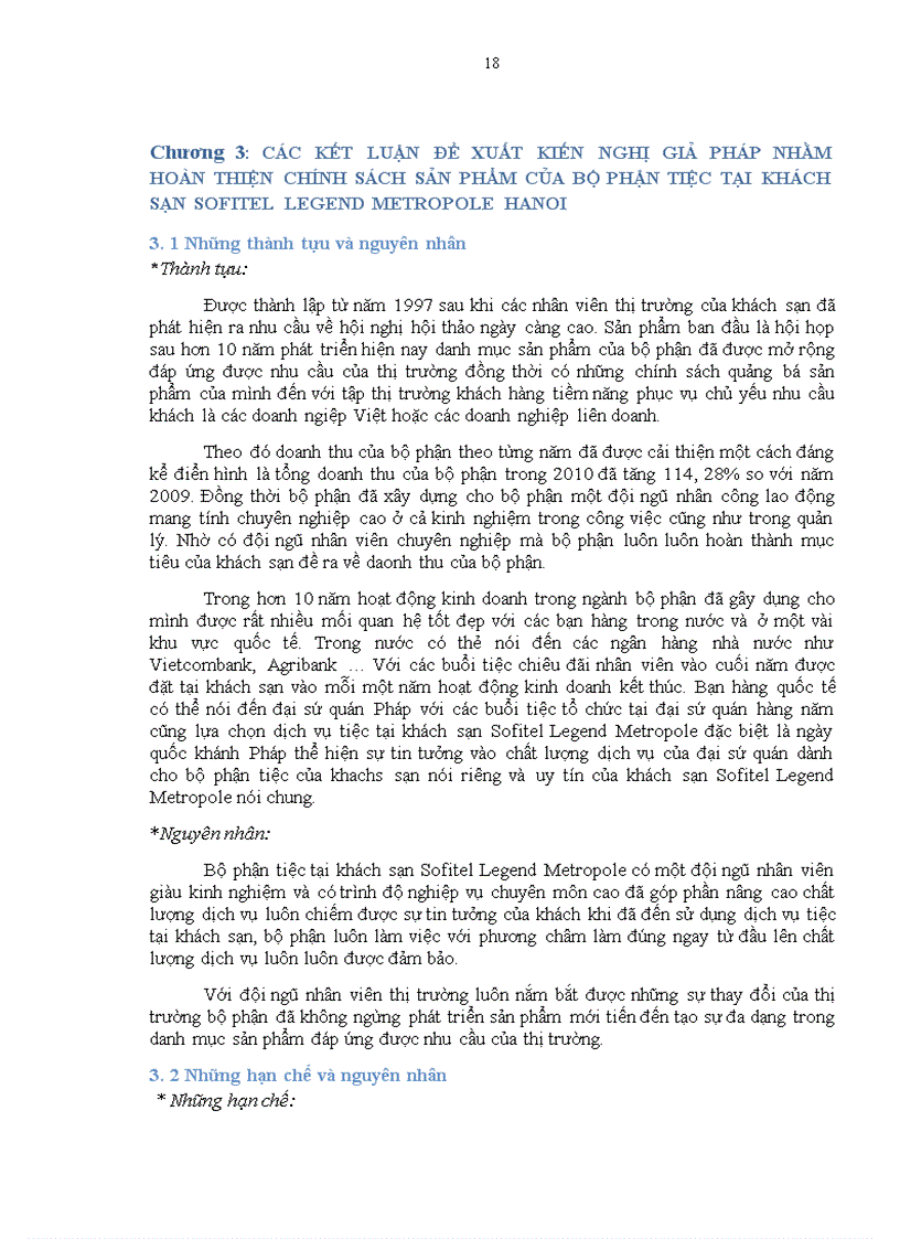 image for page Hoàn thiện chính sách sản phẩm trong kinh doanh tiệc tại khách sạn Sofitel Legend Metropole Hanoi