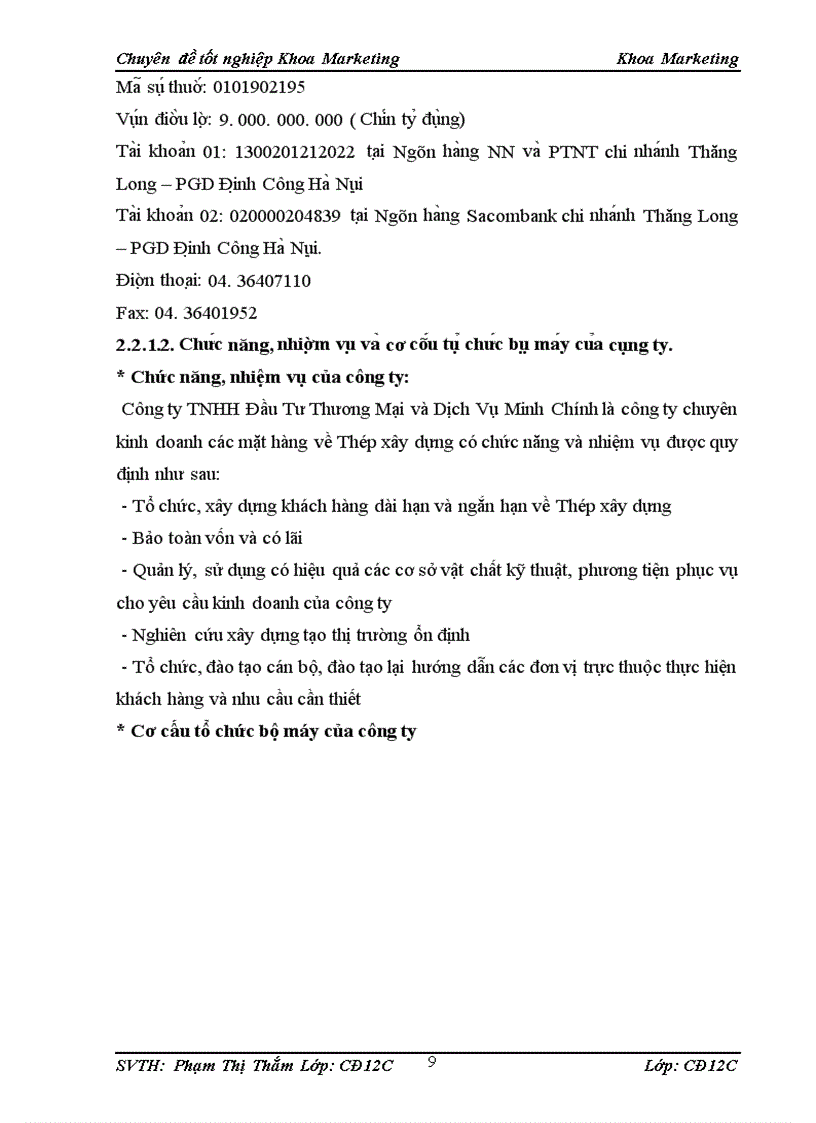 image for page Phát triển các loại thành viên kênh phân phối của công ty TNHH Đầu Tư Thuơng Mại và Dịch Vụ Minh Chính