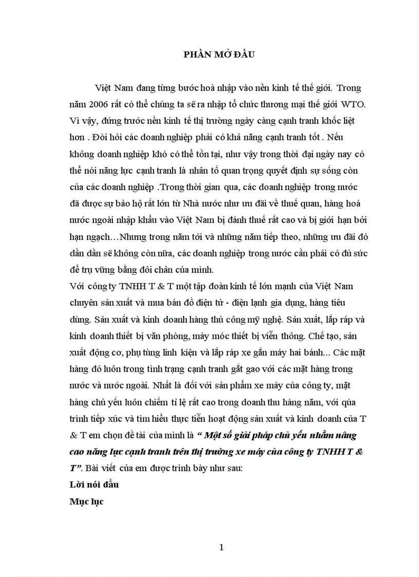 image for page Một số giải pháp chủ yếu nhằm nâng cao năng lực cạnh tranh trên thị trường xe máy của công ty TNHH T&T
