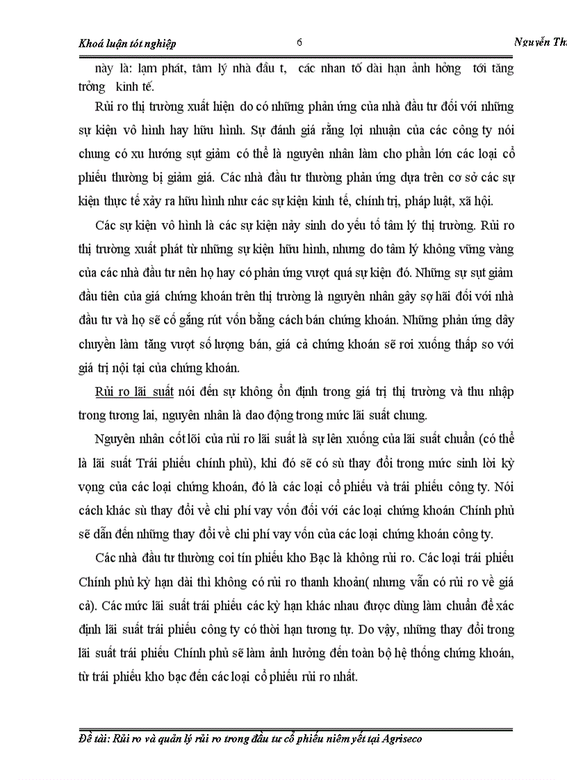 image for page Rủi ro và quản lý rủi ro trong đầu tư cổ phiếu niêm yết tại Agriseco