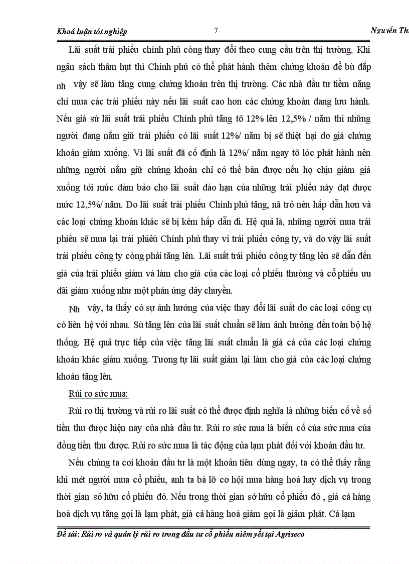 image for page Rủi ro và quản lý rủi ro trong đầu tư cổ phiếu niêm yết tại Agriseco