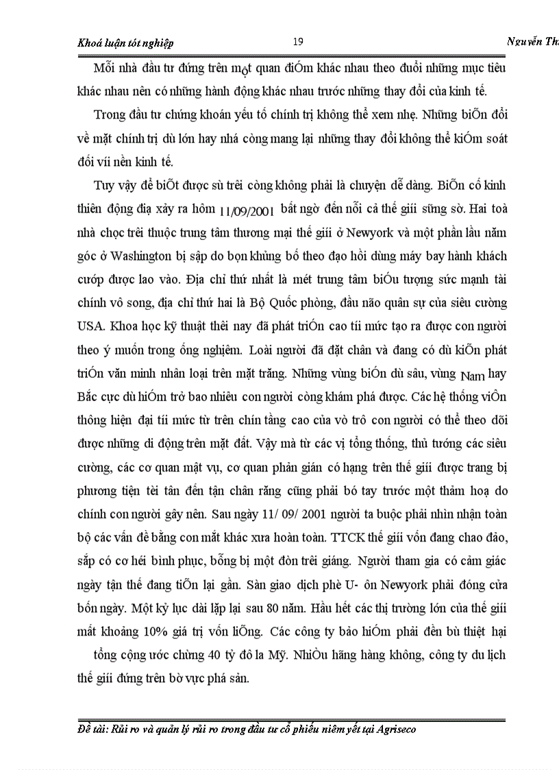 image for page Rủi ro và quản lý rủi ro trong đầu tư cổ phiếu niêm yết tại Agriseco