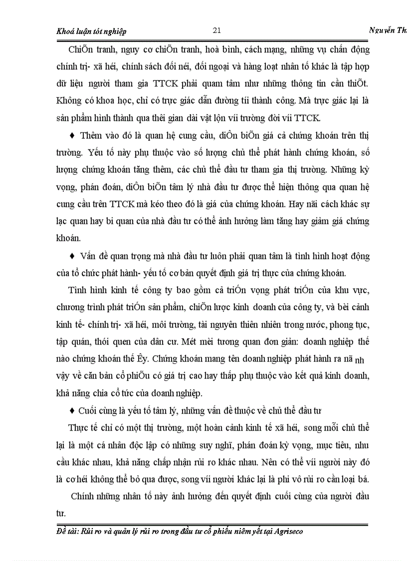image for page Rủi ro và quản lý rủi ro trong đầu tư cổ phiếu niêm yết tại Agriseco