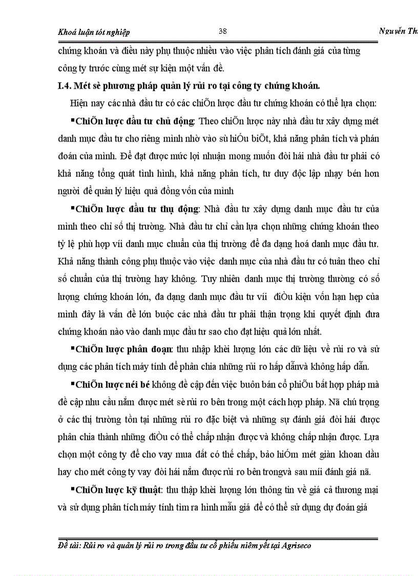 image for page Rủi ro và quản lý rủi ro trong đầu tư cổ phiếu niêm yết tại Agriseco