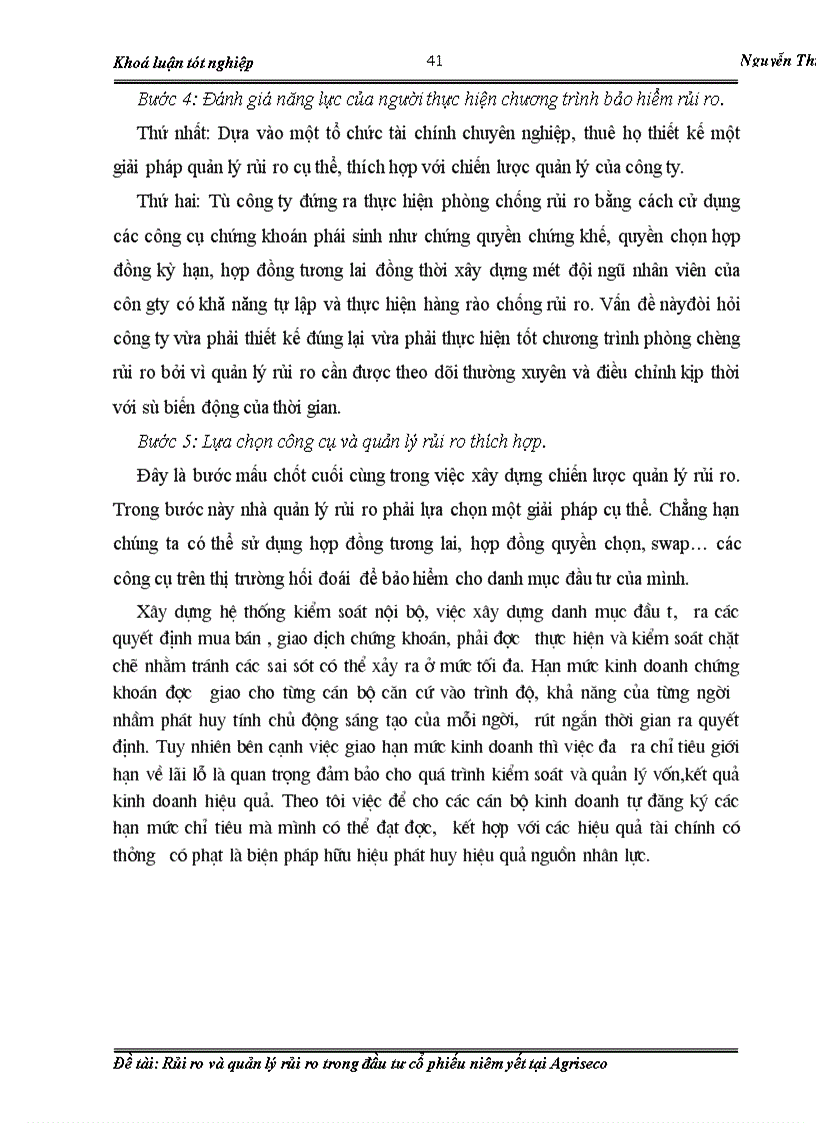 image for page Rủi ro và quản lý rủi ro trong đầu tư cổ phiếu niêm yết tại Agriseco