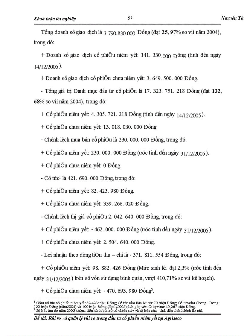 image for page Rủi ro và quản lý rủi ro trong đầu tư cổ phiếu niêm yết tại Agriseco