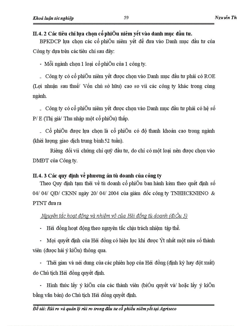 image for page Rủi ro và quản lý rủi ro trong đầu tư cổ phiếu niêm yết tại Agriseco