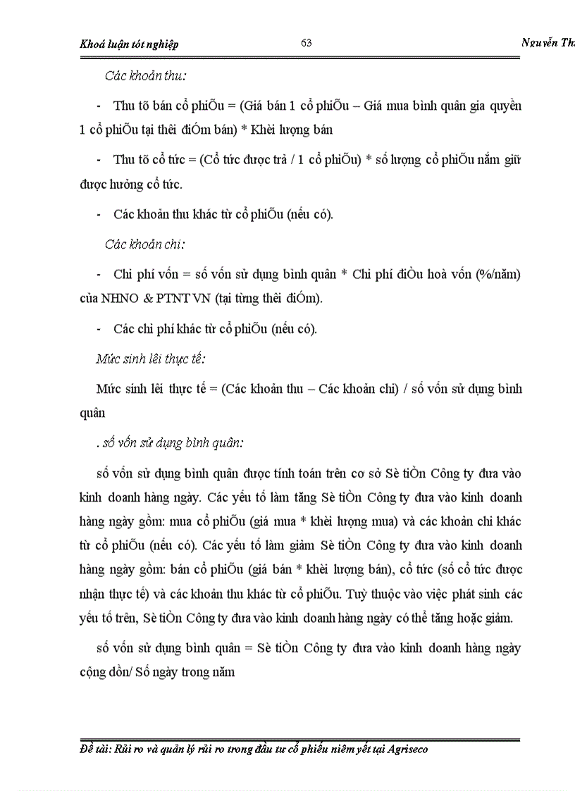 image for page Rủi ro và quản lý rủi ro trong đầu tư cổ phiếu niêm yết tại Agriseco