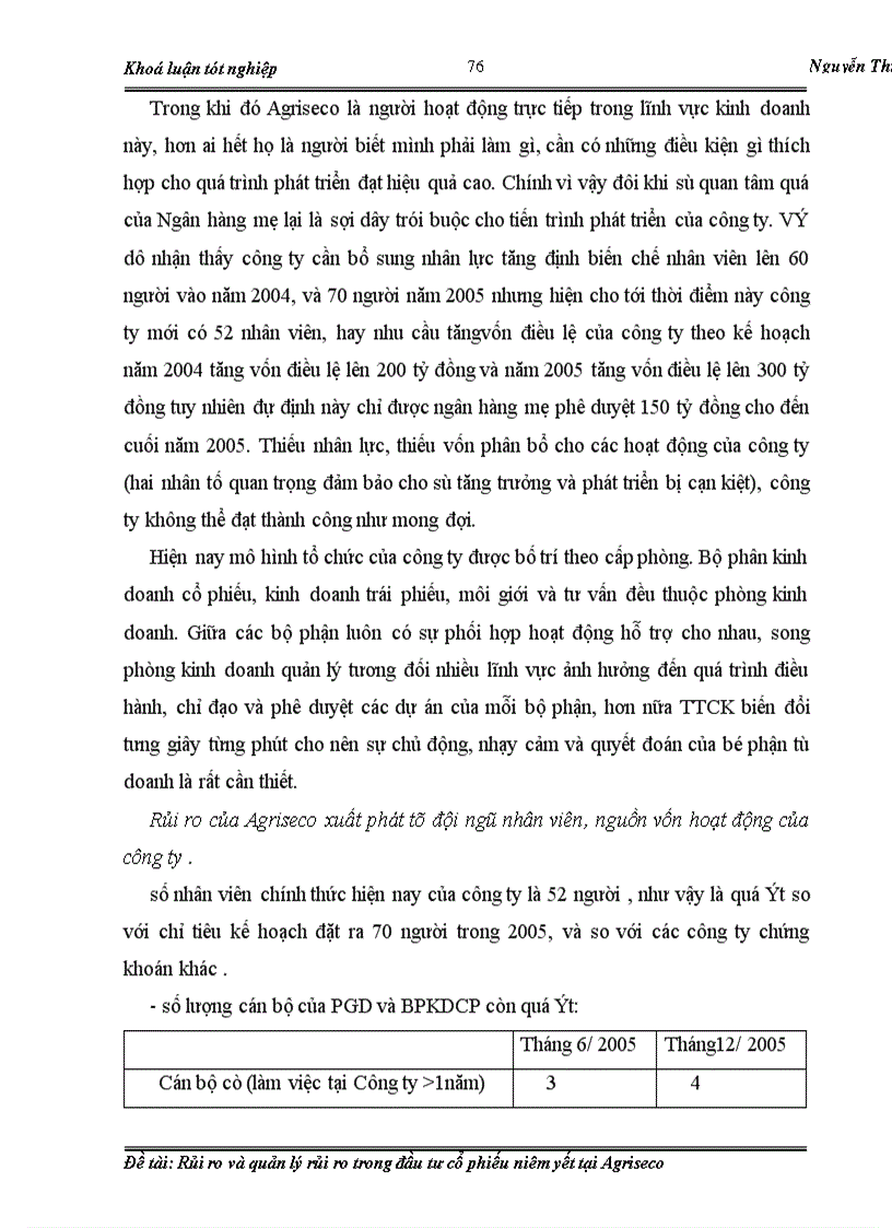 image for page Rủi ro và quản lý rủi ro trong đầu tư cổ phiếu niêm yết tại Agriseco