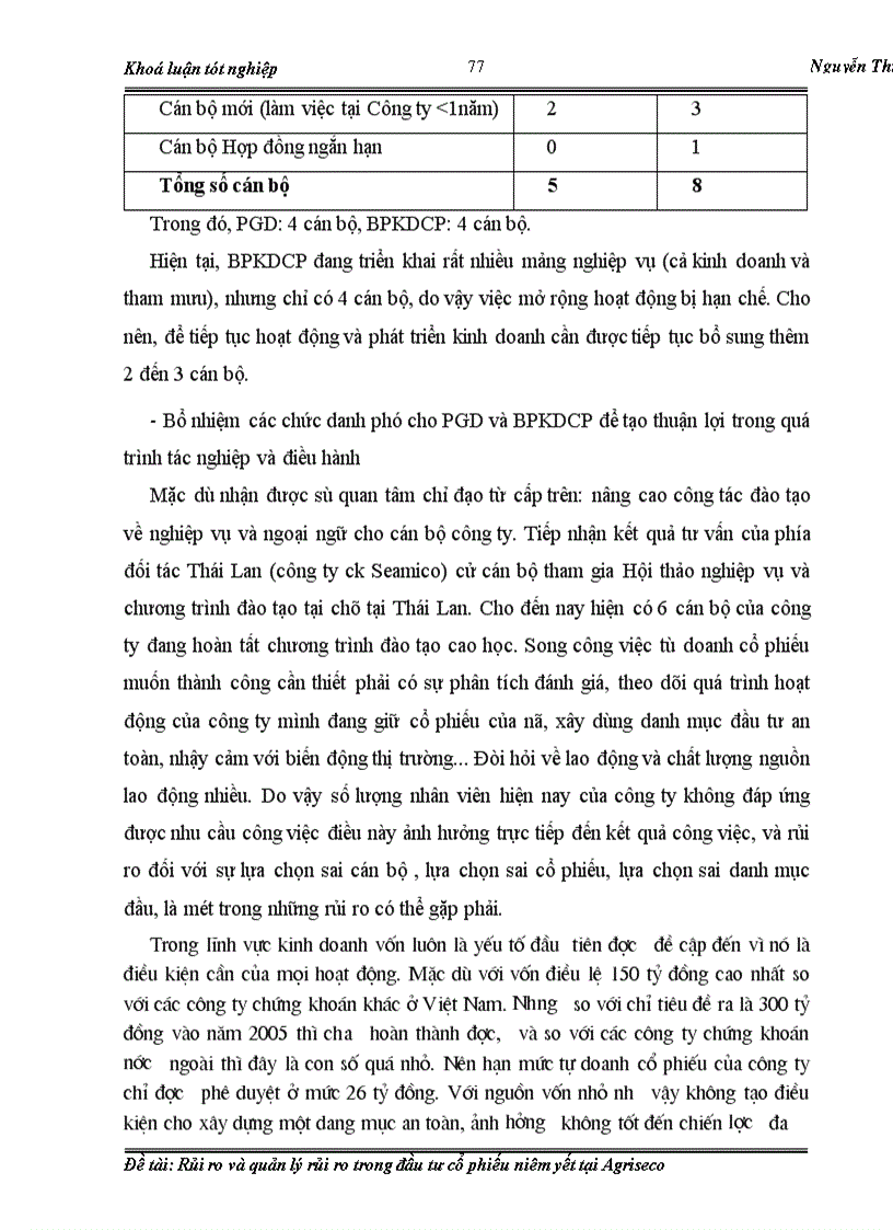 image for page Rủi ro và quản lý rủi ro trong đầu tư cổ phiếu niêm yết tại Agriseco