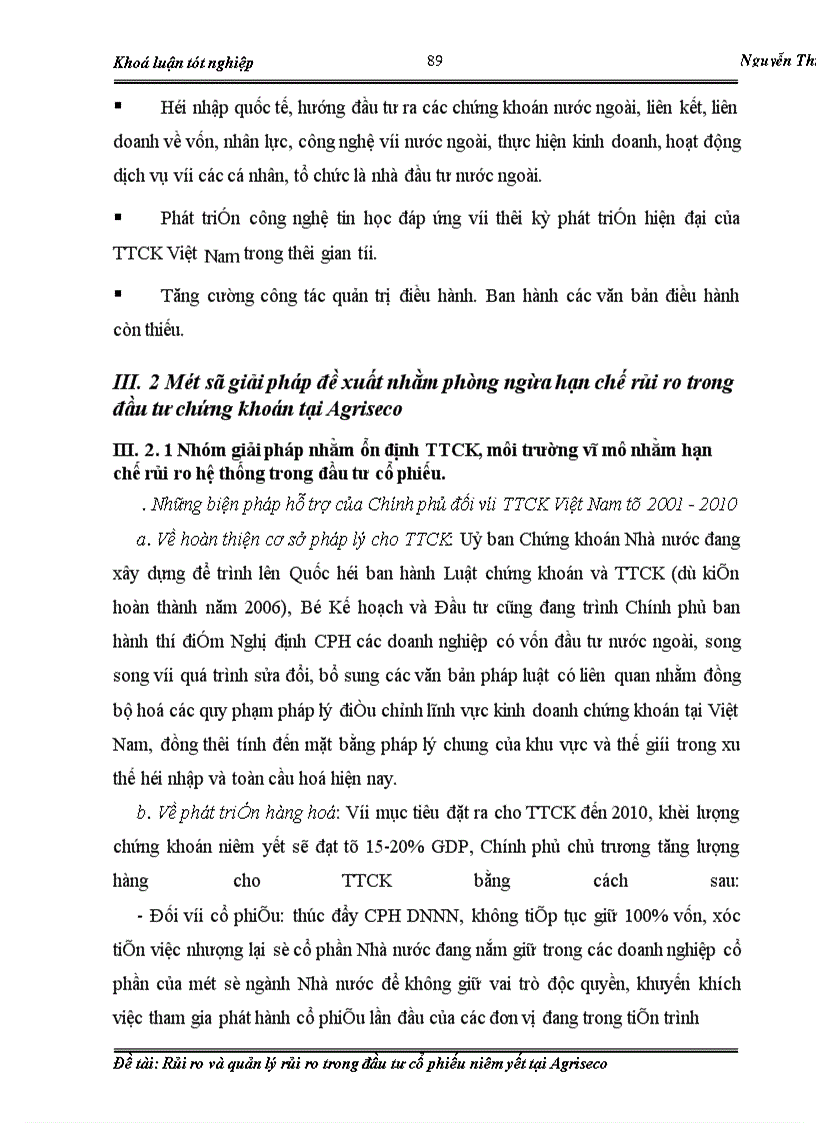 image for page Rủi ro và quản lý rủi ro trong đầu tư cổ phiếu niêm yết tại Agriseco