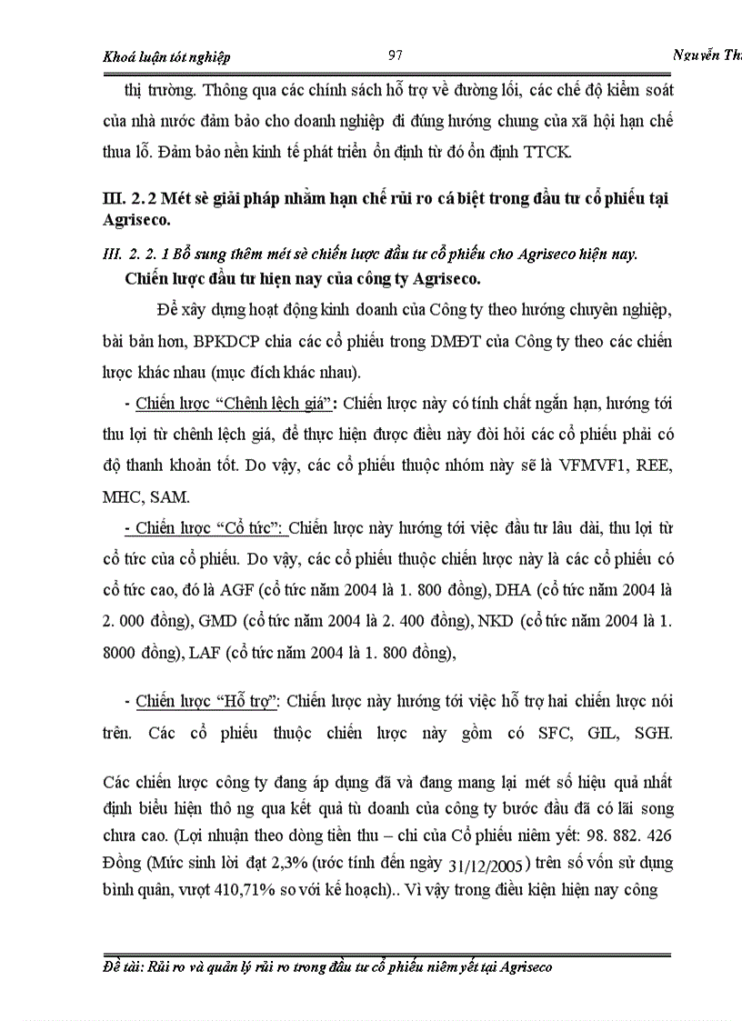 image for page Rủi ro và quản lý rủi ro trong đầu tư cổ phiếu niêm yết tại Agriseco