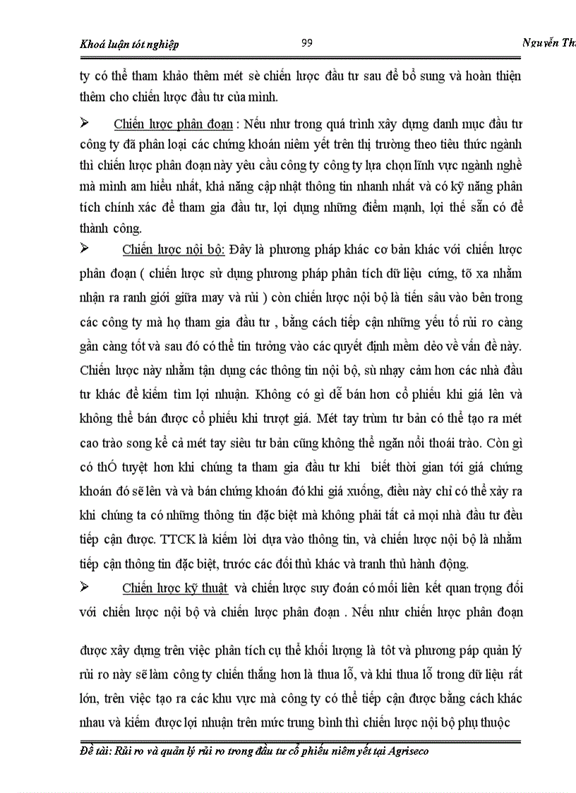 image for page Rủi ro và quản lý rủi ro trong đầu tư cổ phiếu niêm yết tại Agriseco