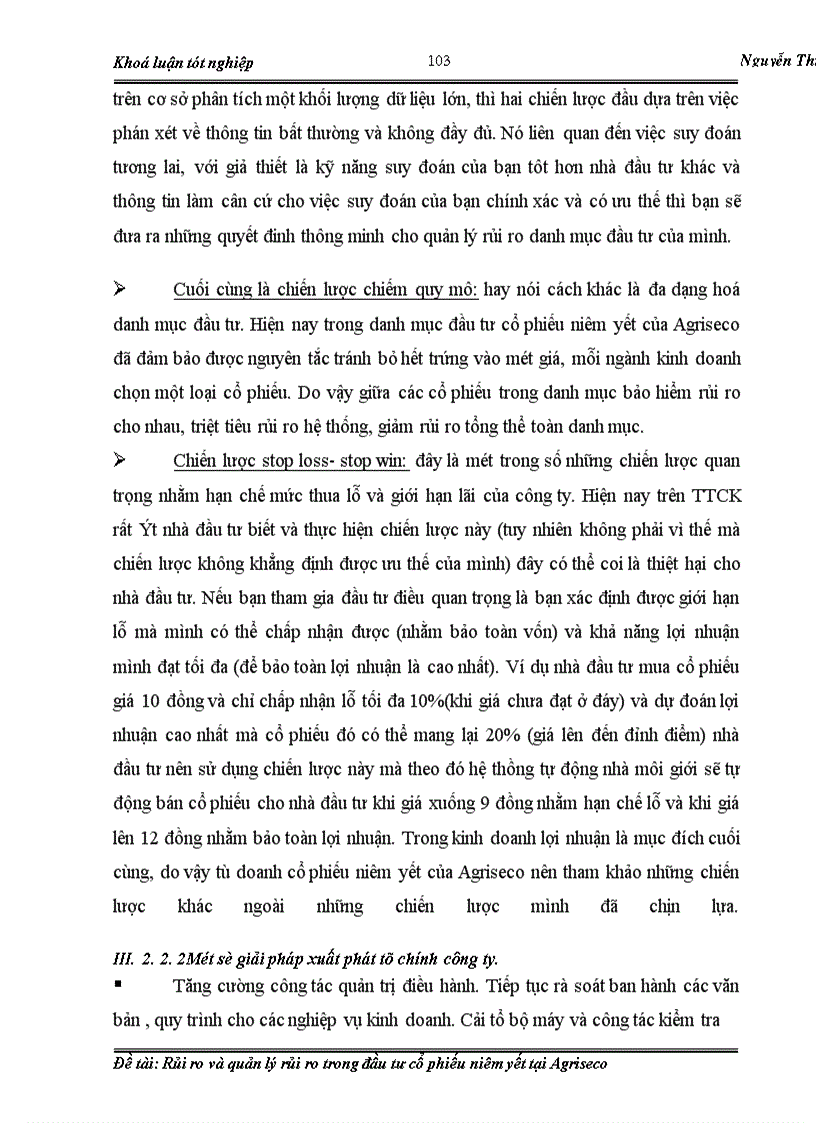 image for page Rủi ro và quản lý rủi ro trong đầu tư cổ phiếu niêm yết tại Agriseco