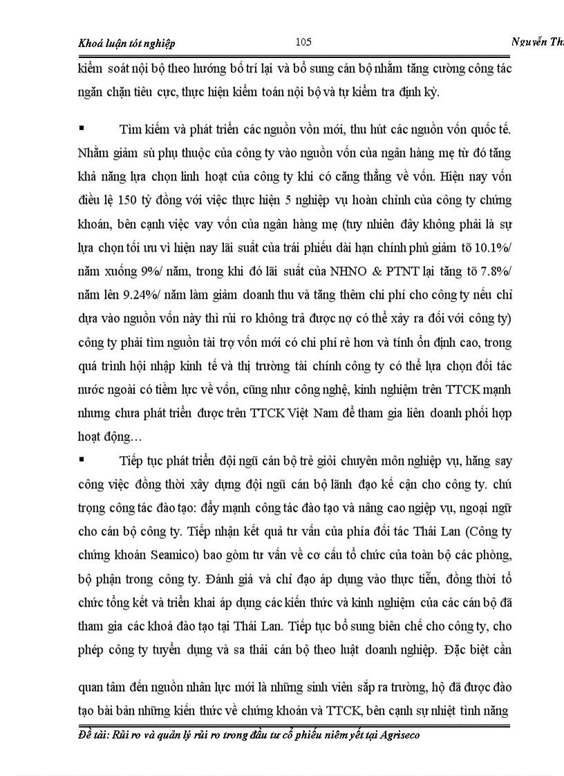 image for page Rủi ro và quản lý rủi ro trong đầu tư cổ phiếu niêm yết tại Agriseco