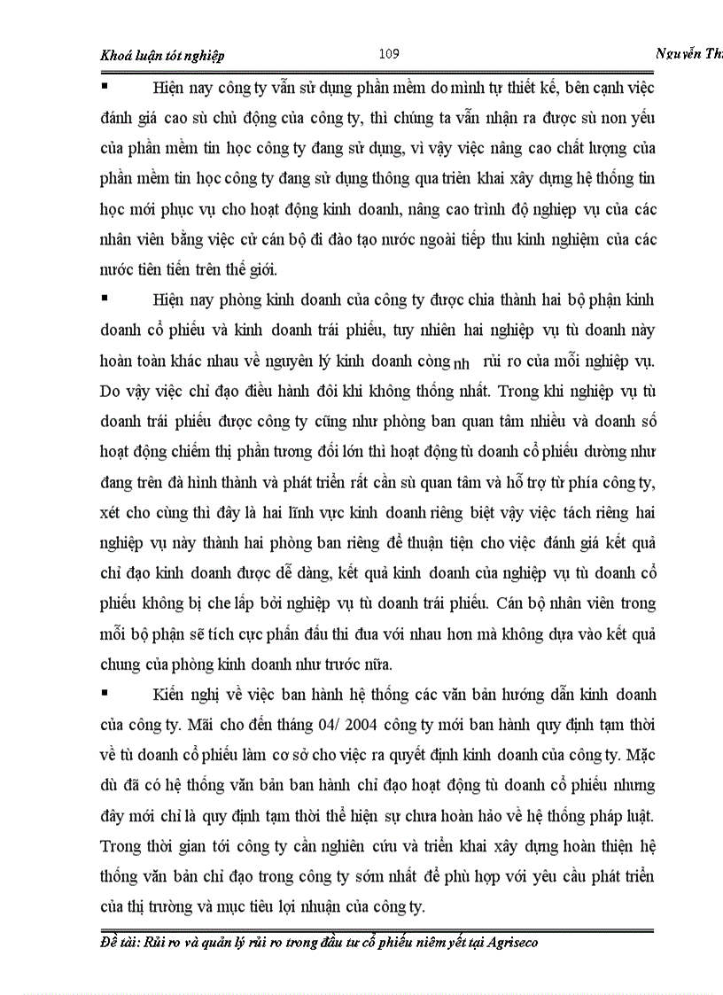 image for page Rủi ro và quản lý rủi ro trong đầu tư cổ phiếu niêm yết tại Agriseco