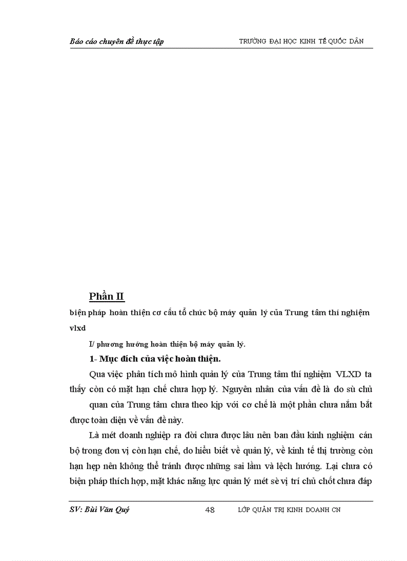 image for page Hoàn thiện cơ cấu tổ chức bộ máy quản lí của Trung tâm thí nghiệm VLXD