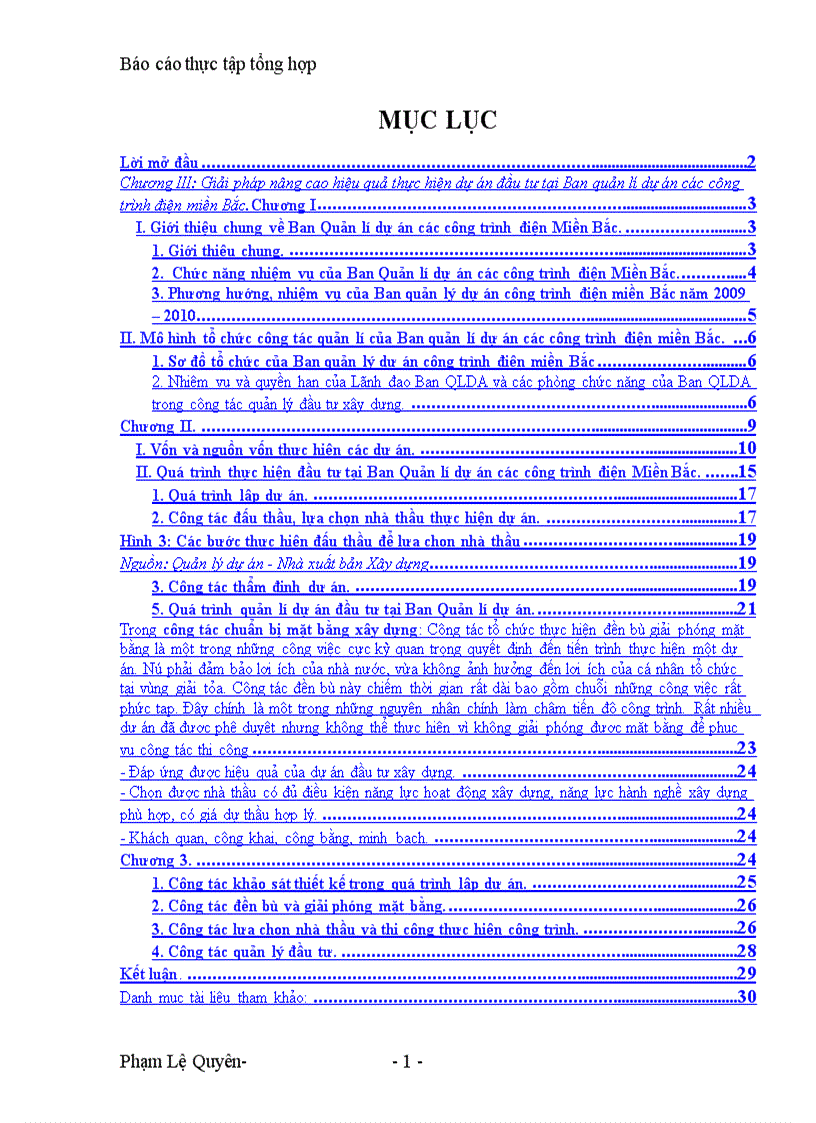 image for page Giải pháp nâng cao hiệu quả thực hiện dự án đầu tư tại Ban quản lí dự án các công trình điện miền Bắc.