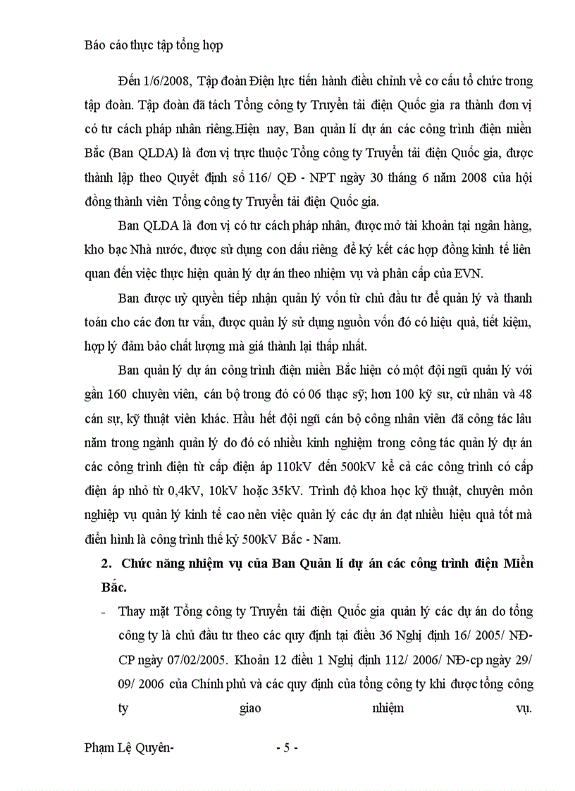 image for page Giải pháp nâng cao hiệu quả thực hiện dự án đầu tư tại Ban quản lí dự án các công trình điện miền Bắc.