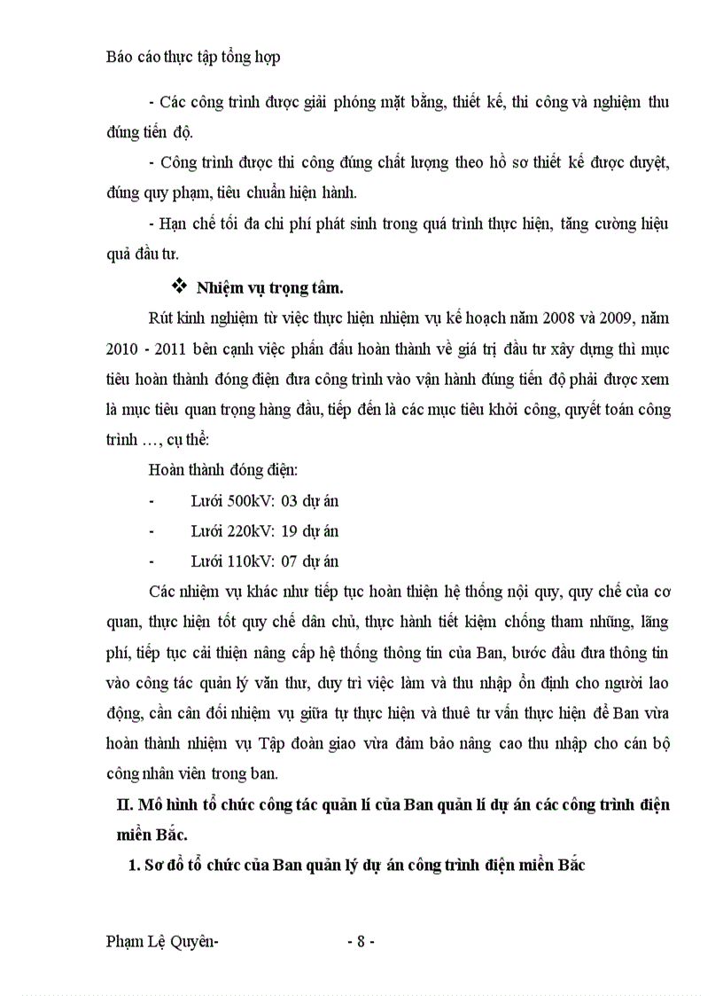 image for page Giải pháp nâng cao hiệu quả thực hiện dự án đầu tư tại Ban quản lí dự án các công trình điện miền Bắc.