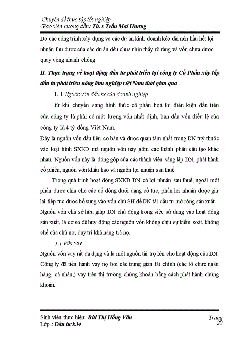 image for page Hoạt động đầu tư phát triển trong Công ty cổ phần xây lắp đầu tư phát triển nông lâm nghiệp Việt Nam-Thực trạng và giải pháp