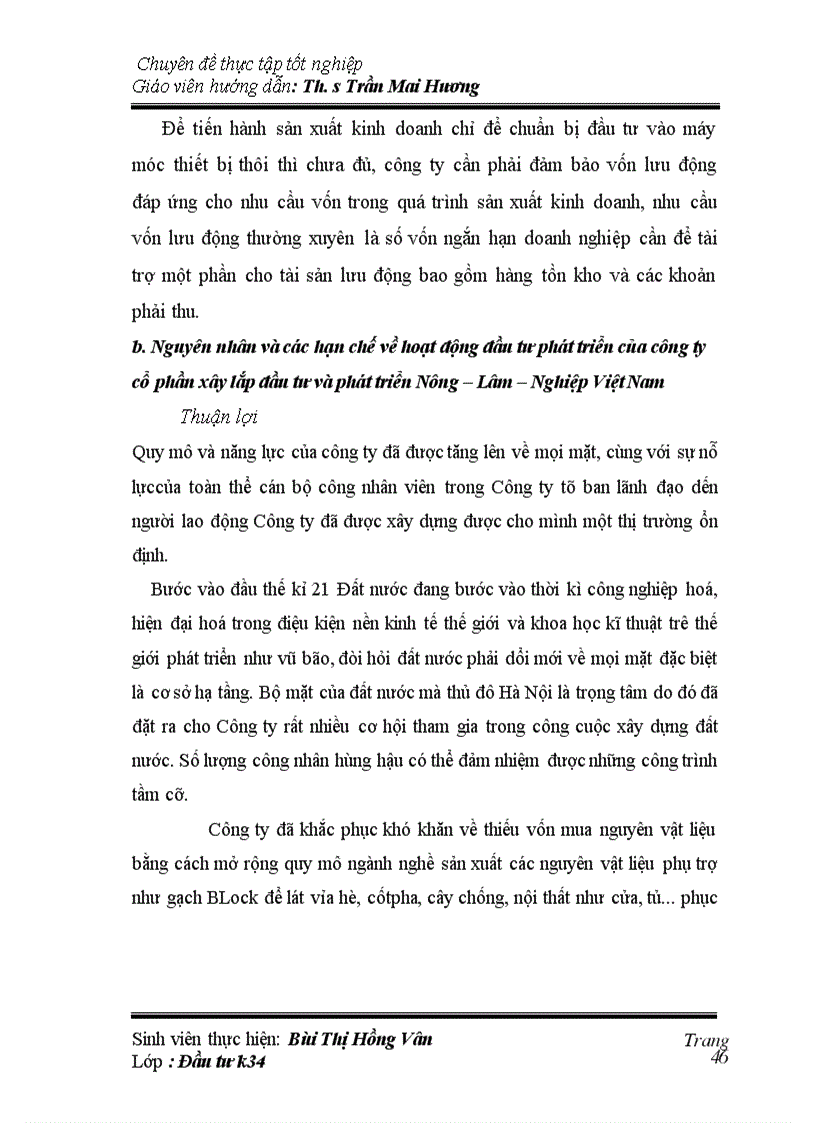 image for page Hoạt động đầu tư phát triển trong Công ty cổ phần xây lắp đầu tư phát triển nông lâm nghiệp Việt Nam-Thực trạng và giải pháp