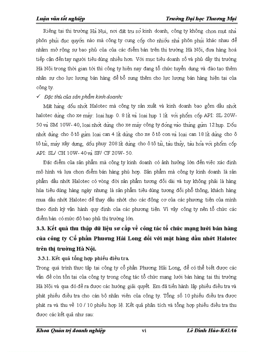 image for page Hoàn thiện công tác tổ chức mạng lưới bán hàng của công ty Cổ phần Phương Hải Long đối với mặt hàng dầu nhớt Halotec