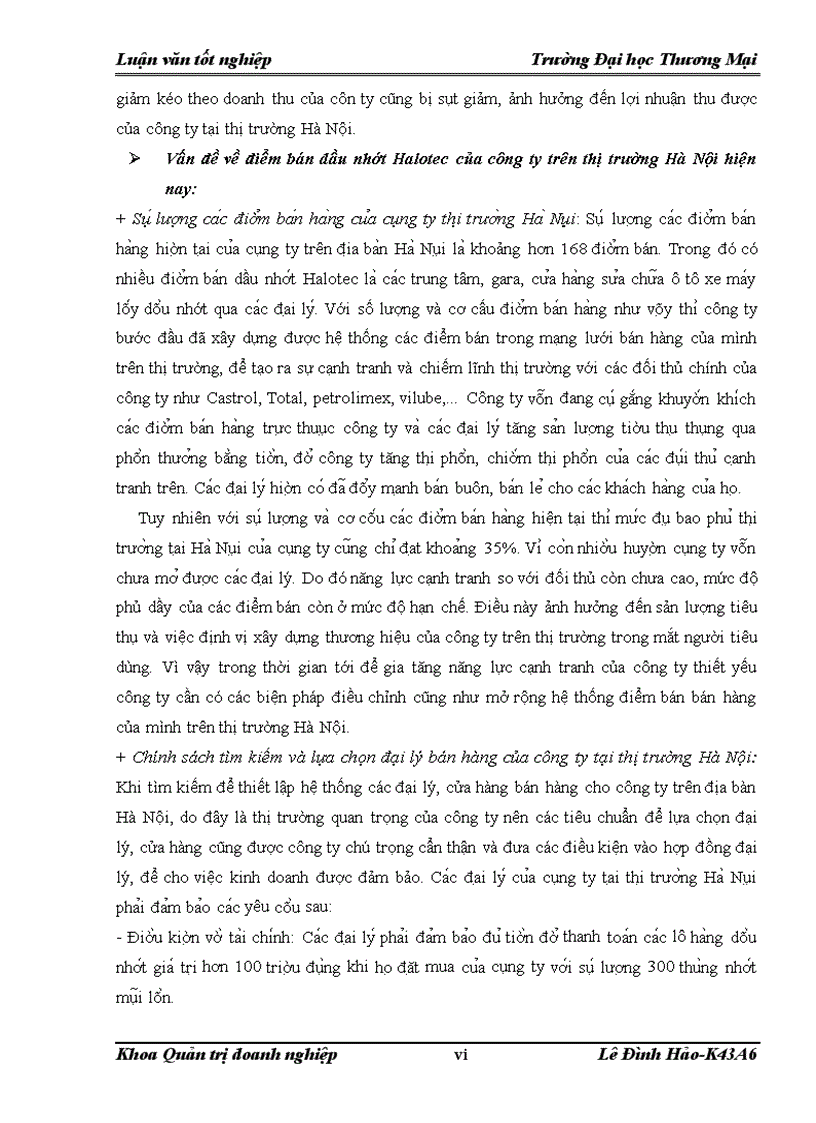 image for page Hoàn thiện công tác tổ chức mạng lưới bán hàng của công ty Cổ phần Phương Hải Long đối với mặt hàng dầu nhớt Halotec