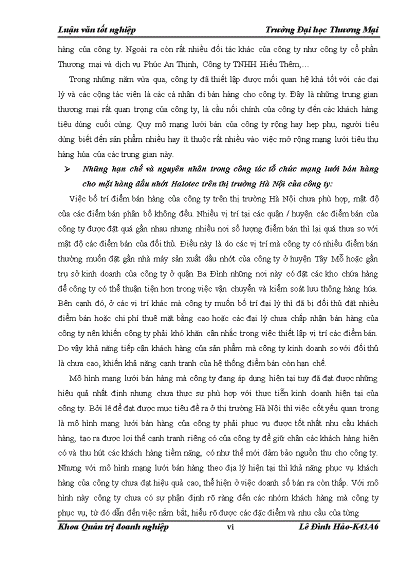 image for page Hoàn thiện công tác tổ chức mạng lưới bán hàng của công ty Cổ phần Phương Hải Long đối với mặt hàng dầu nhớt Halotec