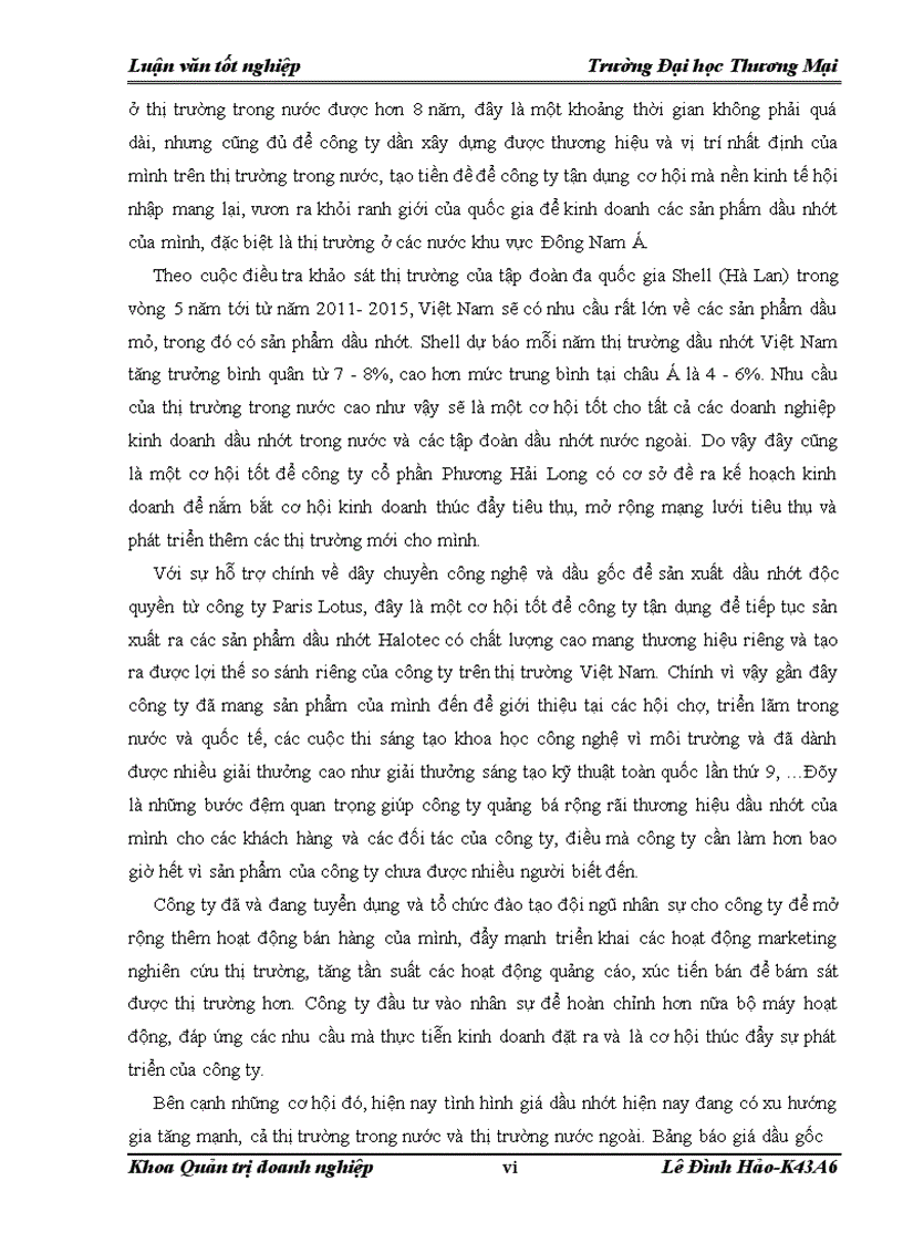 image for page Hoàn thiện công tác tổ chức mạng lưới bán hàng của công ty Cổ phần Phương Hải Long đối với mặt hàng dầu nhớt Halotec