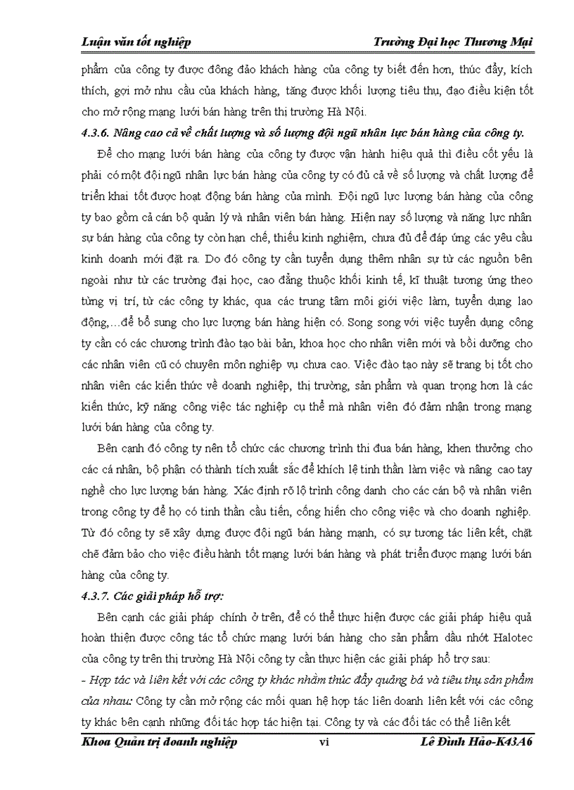 image for page Hoàn thiện công tác tổ chức mạng lưới bán hàng của công ty Cổ phần Phương Hải Long đối với mặt hàng dầu nhớt Halotec