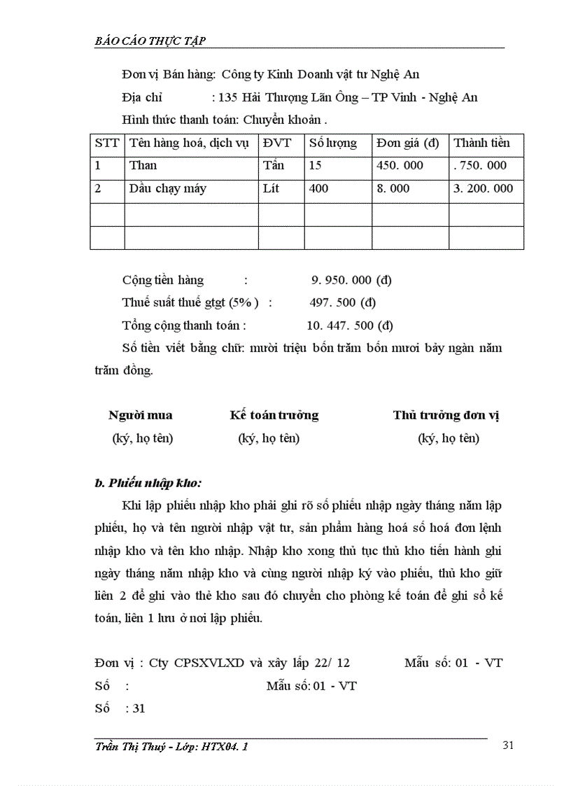 image for page Báo cáo thực tập tại Công ty Cổ phần sản xuất vật liệu xây dựng và xây lắp 22